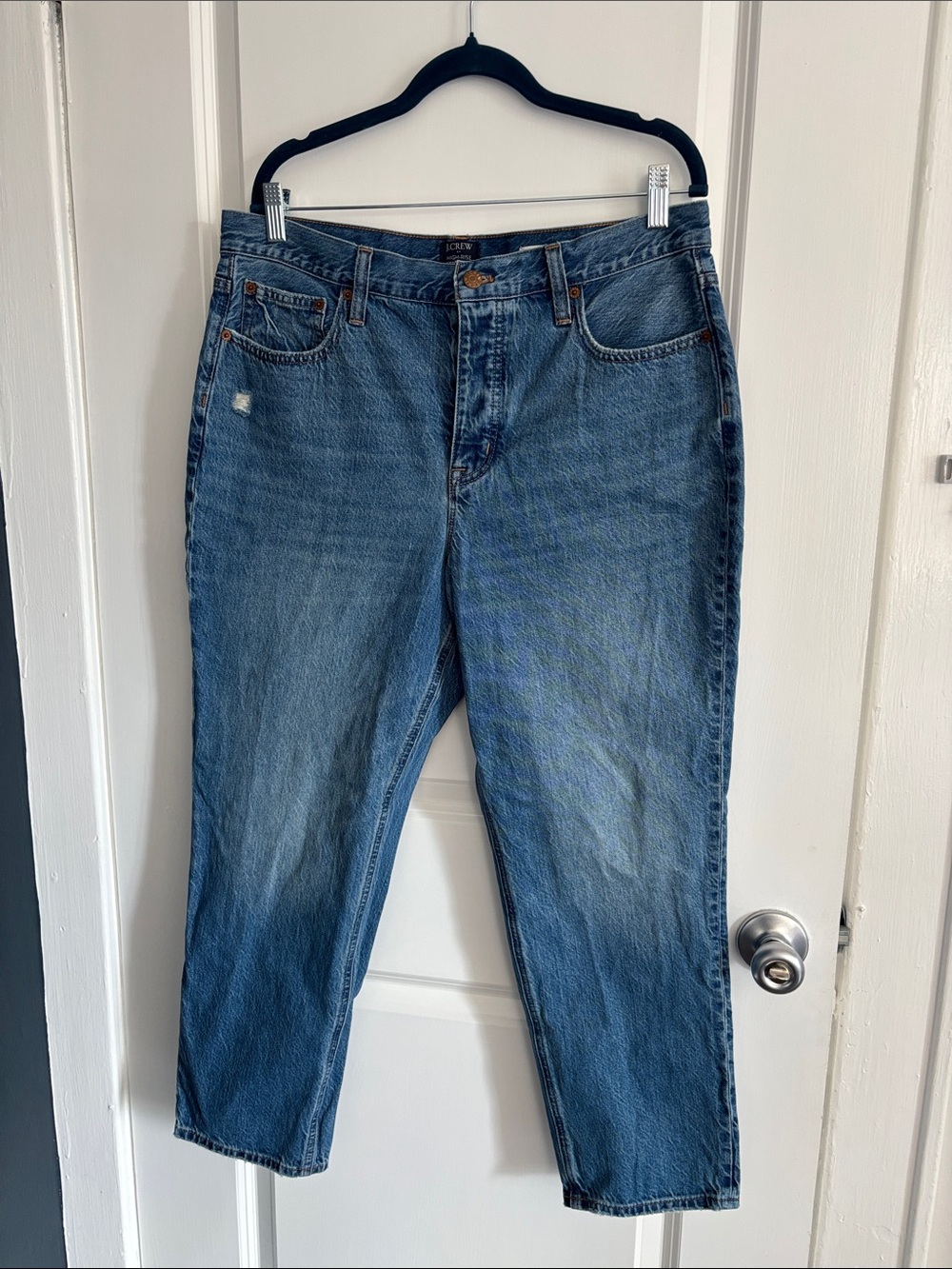 J. Crew Women's Boyfriend Jeans in Medium Blue Denim